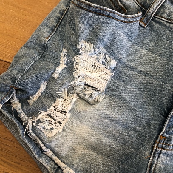 KANCAN High Rise Distressed Shorts Size 28 - Picture 2 of 7